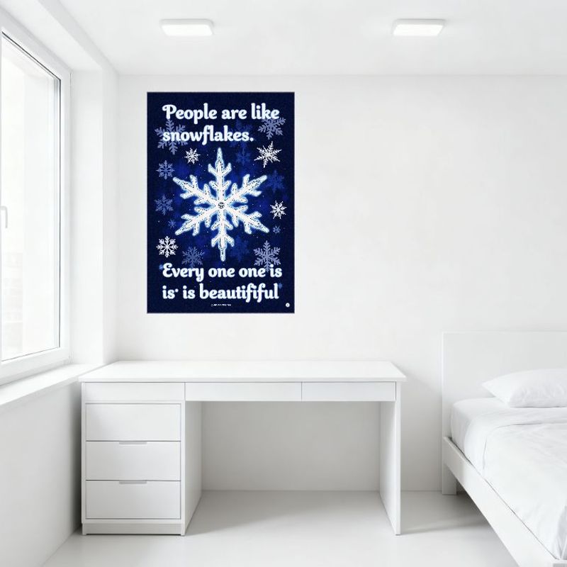 People Are Like Snowflakes Metal Tin Sign - Vintage Inspirational Quote Wall Decor with Snowflake Pattern, Home Bar Man Cave Clu