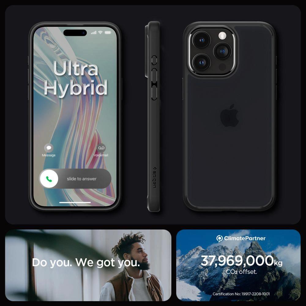 Etui Spigen Ultra Hybrid Na Iphone 15 Pro - Przezroczysto-Czarne