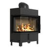 Steel Fireplace KRATKI LUCY Left 14 kW Ø 200 Black Thermotec Self Closing Door