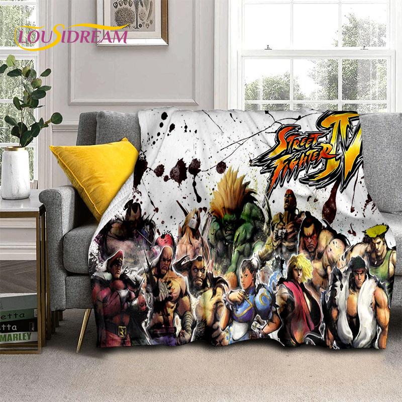 SF Retro Game Street Fighter Gamer Blanket,Soft Throw Blanket for Home Bedroom Bed Sofa Picnic Travel Office Cover Blanket Kids