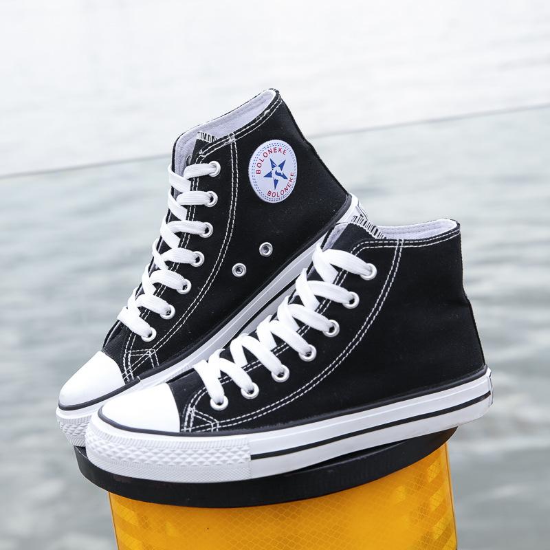 Парные туфли из парусины в стиле колледжа, однотонные, высокие, мужские и женские туфли в стиле ретро 1970-х годов