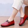 Korean Version of Women's Shoes Waterproof Middle-aged and Elderly Spring Shoes Leather Comfortable Casual Sports Shoes Old Lady Single Shoes