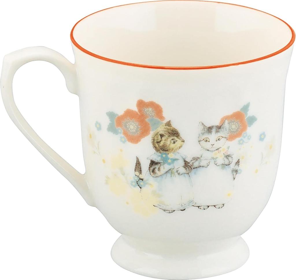 Yamaka Shoten Peter Rabbit Coffee 10x10cm Shabby Chic Flower Sisters Mug, 340ml, Approx. Diameter, Design, White, PR652-11