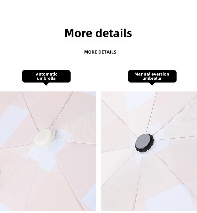 Cartoon Sunny & Rainy Dual-Use Auto Folding Umbrella for Adults & Students