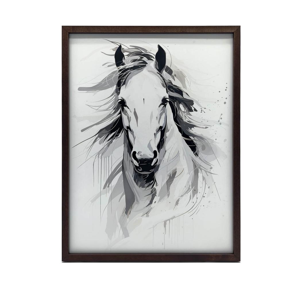 Subtle Elegance of the Horse Subtle Elegance of the Horse, 30X40 Cm, White Wooden Frame, 230 Gsm Matte Paper