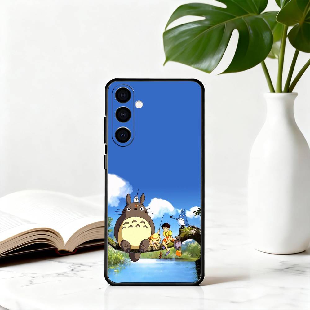 Милый пухлый кот Т-Тоторо-кт Чехол для телефона для Samsung Galaxy A73, A72, A71, A70, A53, A52, A51, Другие Мягкий Черный Чехол