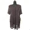32,000 Yen Tag Attached Ava Stone Linen 24% Sheer Short Sleeve Cardigan Brown M Made In Japan(USED)