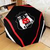 Зонт Besiktas Crest Legacy 1903 Складной зонт, автоматический зонт 8 спиц для путешествий, кемпинга Подарок на Хэллоуин Рождество