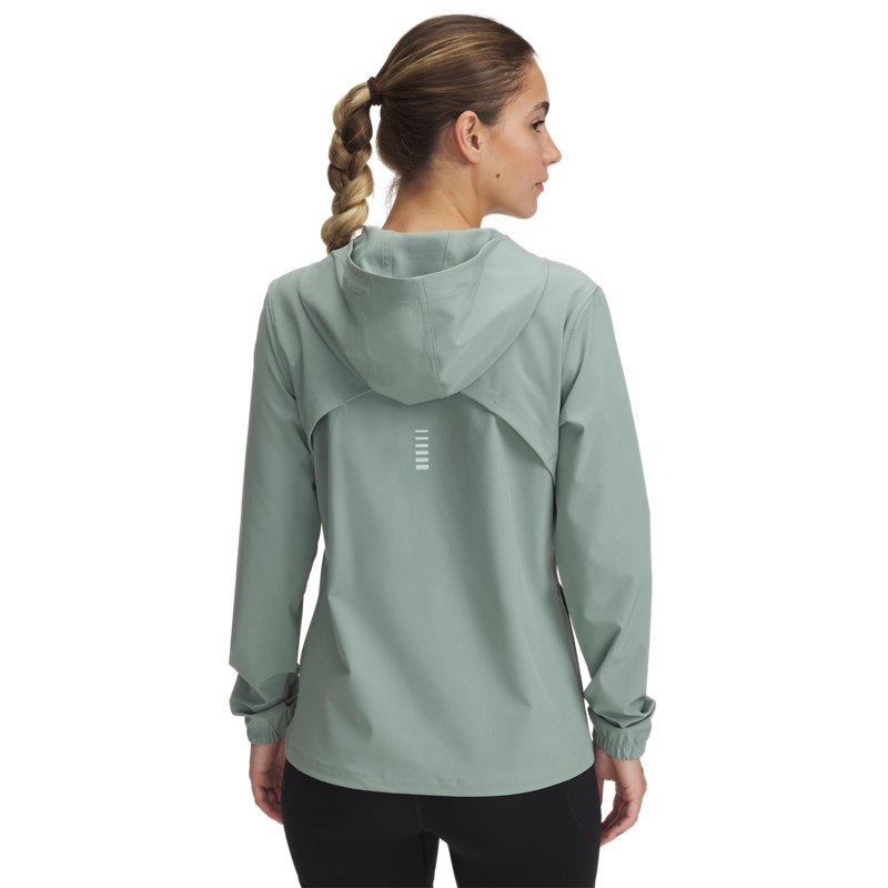 Under Armour SS25 Серия Out The Storm Принт с надписью Повседневная толстовка с капюшоном и длинными рукавами Женские куртки Лаймово-зеленый 1377043-348