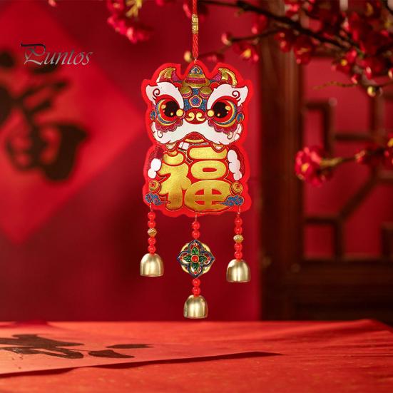 Китайский Новый год украшение праздничное благословение колокольчик ветра лунный Новый год подвесное украшение с 3 колокольчиками для гостиной спальни дверь