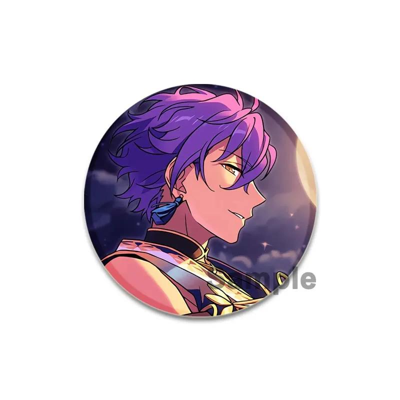 32/44/58mm Ensemble Stars Idol Brooch Round Cartoon Cosplay Badge Adonis Otogari Icons Lapel Pins for Backpack Gift Accessory