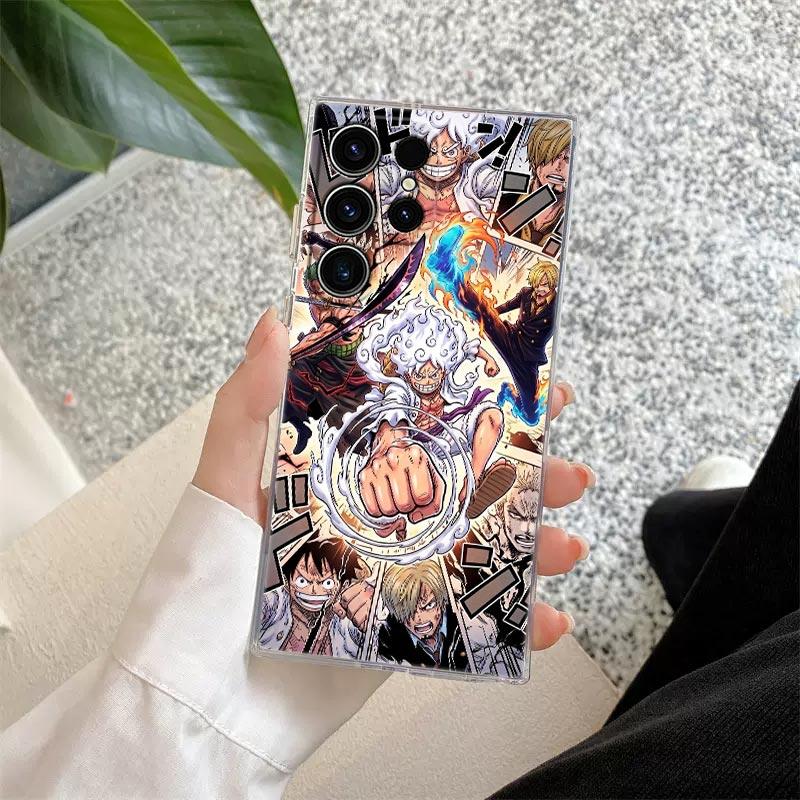 Ones Pieces Hot Manga S26 Ultra Case Coque For Samsung Galaxy S25 S26 S24 S23 Ultra S22 S20 Plus S21 FE A57 5G Clear Phone Cover