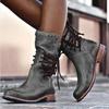 Autumn and Winter New Women's Leather Boots Medium Tube Martin Boots Women's Foreign Trade Large Size Rivet Women's Shoes