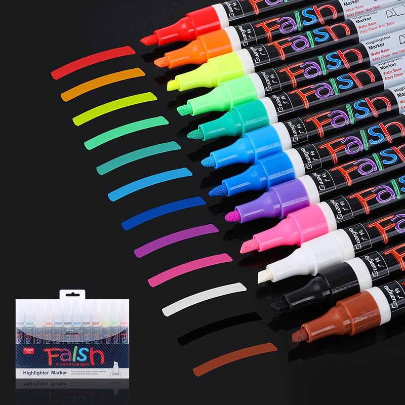 Liquid Chalk Markers for Chalkboard 8 Pack / 12 Pack Dry Erase Fluorescent Neon Highlighter Pen Non Toxic Safe Washable Marker for School Chalkboard