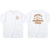 Coffee & croissants American retro sports style pure cotton print crew neck short sleeve T-shirt men