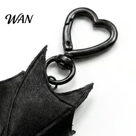 Bat Keychain Pendant Plush Black Gothic Transformable Key Ring Soft Backpack Bag Purse Charm Halloween Gift for Lovers