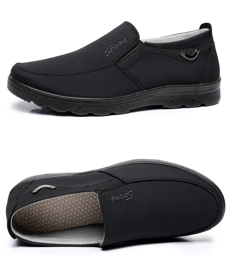 Old Beijing Cloth Shoes Men's Non-slip Casual Elderly Breathable Loose Lightweight Father Middle-aged and Elderly Waterproof Soft Sole