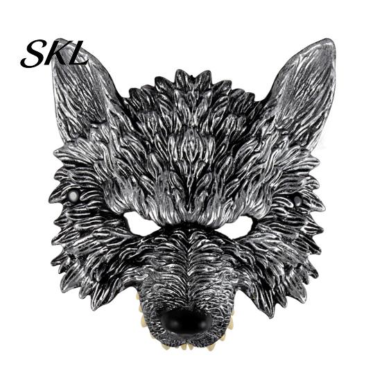 Wolf Costume Mask 3D Head Mask, High Elastic Lightweight Comfortable Werewolf Realistic with Adjustable Strap for Halloween Cosplay Party Photo Props