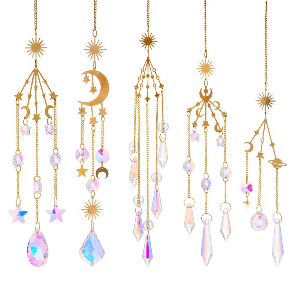 Galaxy Crystal Suncatcher Wind Chime - Rainbow Light Pendant Decoration