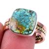 Natural Tibetan Turquoise Gemstone 925 Solid Silver Two Tone Ring Size 10US G1P84