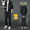 PLAYBOY Men's Hooded Jacket and Pants Casual Sportswear Set