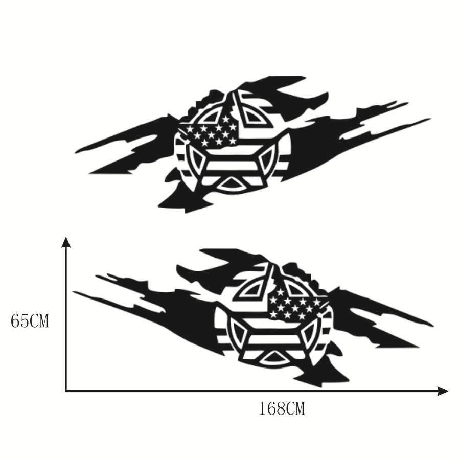 2x Наклейки на боковые двери кузова автомобиля в армейском военном стиле для Jeep Wrangler