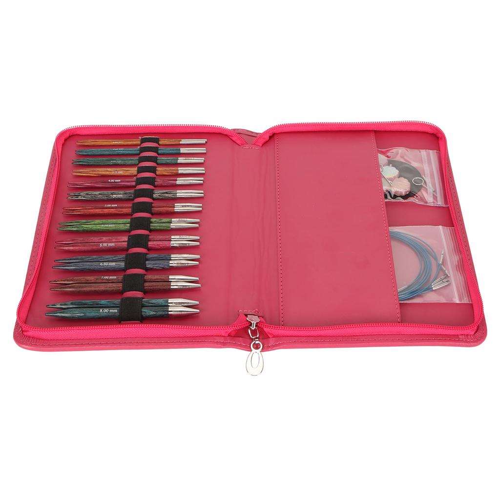 12 Pairs Circular Knitting Needle Set Interchangeable Flexible Knitting Needle with Ergonomic