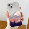 Прозрачный чехол для Apple iPhone 14 11 13 12 Pro 7 8 Plus XR X XS Max 6 6S 13Pro Чехол для телефона Mountain Peak Lake Винтажный постер