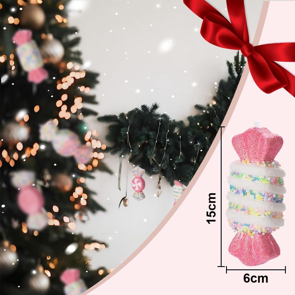 Набор конфетных рождественских украшений для рождественских елок, конфетные подвески из пенопласта ручной работы