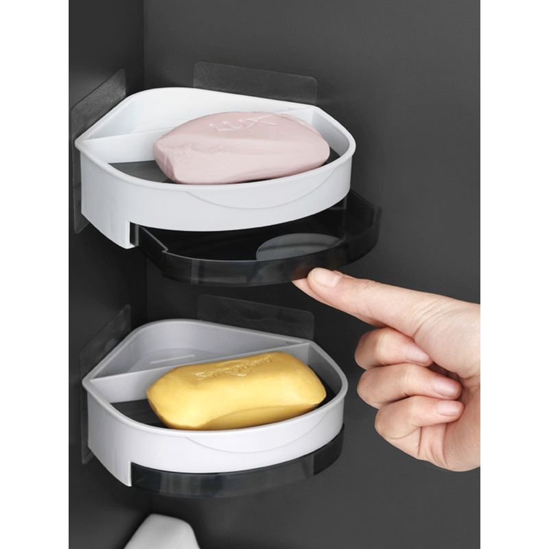 Toilet Corner Does Not Hurt the Wall Triangle Soap Box Toilet Triangle Soap Storage Rack Wall Hanging Soap Storage Box