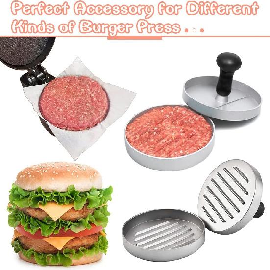 Square Patty Paper 4x4 Inch, Set of 300, Non Stick Patty Paper Sheets for Burger Press, Patty Serperate and Cake Baking,Freezing and Caramel Candy