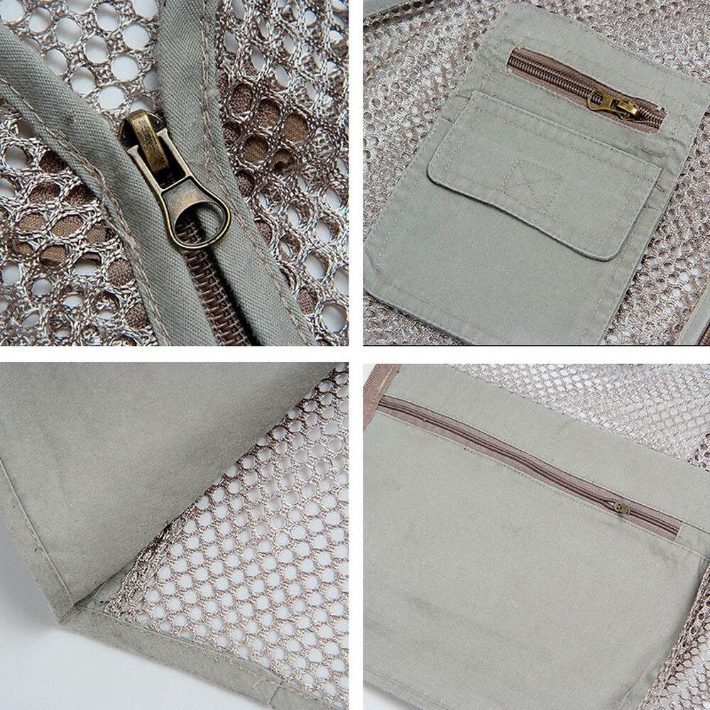 Мужской сетчатый жилет больших размеров со множеством карманов, мужской дышащий жилет для рыбалки с несколькими карманами, рабочая куртка без рукавов