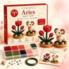 Easy Craft Kits for Beginners 12 Zodiac Signs DIY Beaded Garden Kit, 3D Astrology Flower Personalized Dorm Room Decor Handmade Bead Kit Beginners,