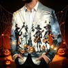 Мужская вельветовая одежда в стиле business casual с принтом на Хэллоуин для вечеринок и повседневной носки