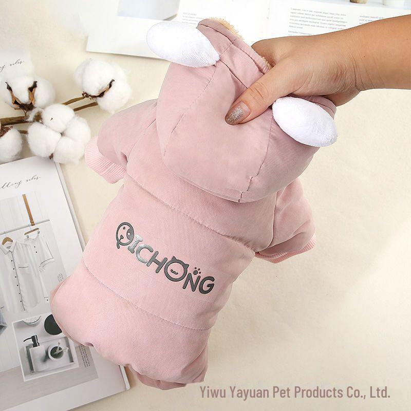 Зимняя куртка для четвероногих собак и кошек - толстая, теплая хлопковая куртка для домашних животных: Идеально подходит для тедди, бишонов и французских бульдогов осенью и зимой.