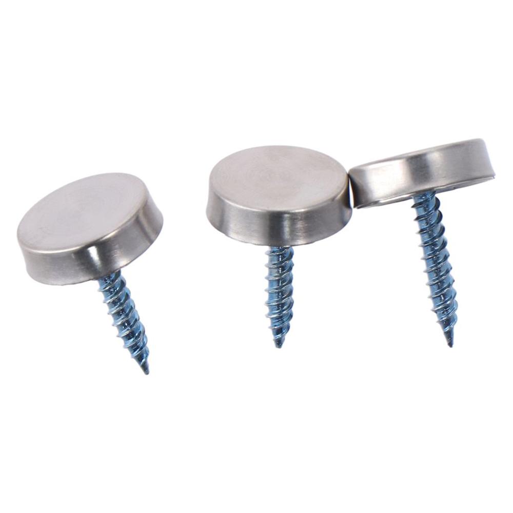 20 шт. серебряных колпачков для винтов из нержавеющей стали 0,63"/16 мм для зеркальных винтов, журнальных столиков