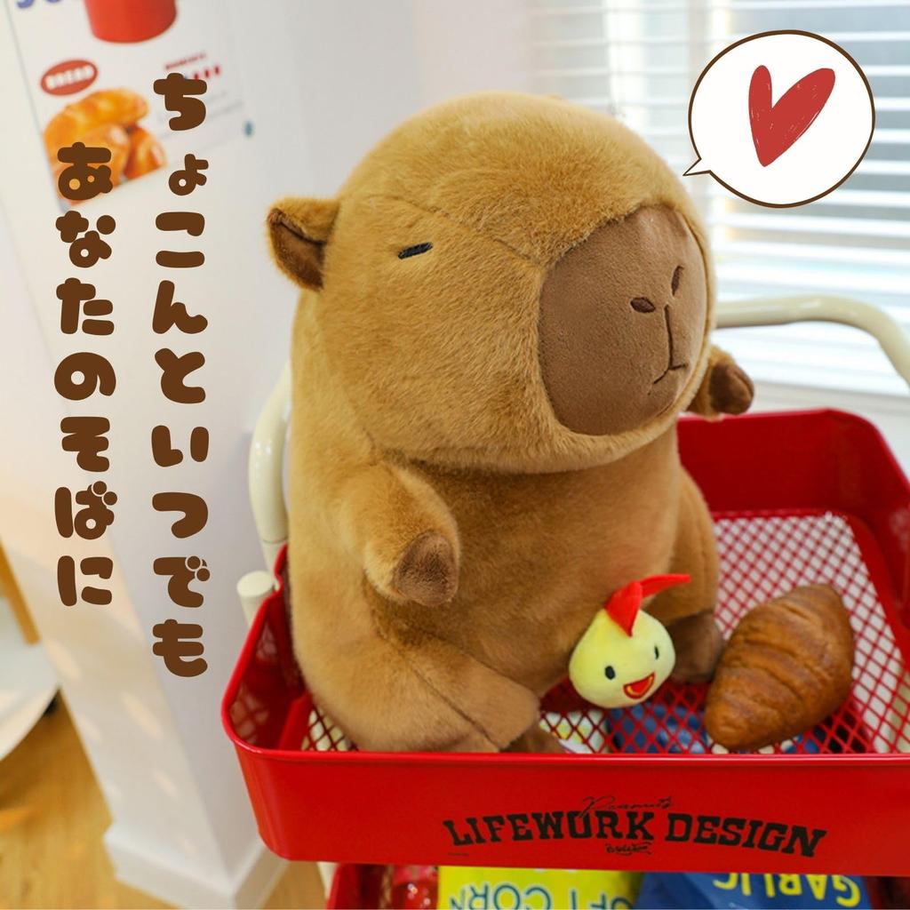 Miaomyao Plush Animal Toy, Capybara Chick, Fluffy and Soothing Item, Birthday Gift for Kids and Adults, 25cm