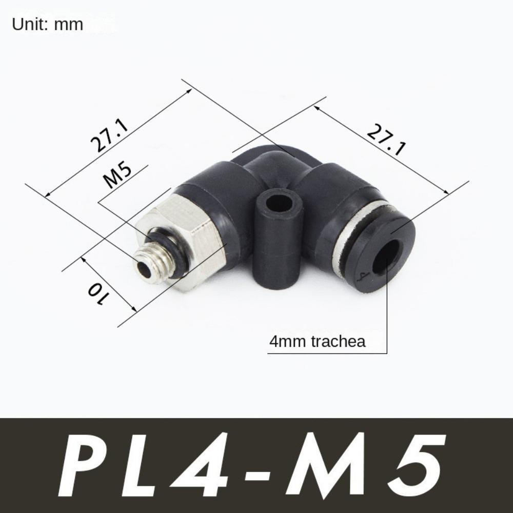 DIY быстрая вставка пневматического фитинга пневматический разъем из сплава черный локоть быстрого разъема серии PL