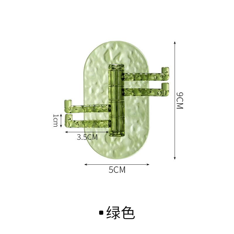 3732 Прозрачная вращающаяся вешалка для полотенец с 4 крючками, прочная клейкая вешалка для полотенец, настенная вешалка для хранения в ванной комнате, без дырокола и маркировки, клейкий крючок