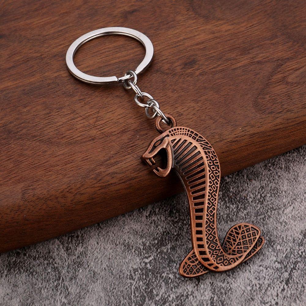 Hollow King Cobra Key Ring Fangs Car Key Chain Bag Ornament King Cobra Keychain  Hanging Accessory