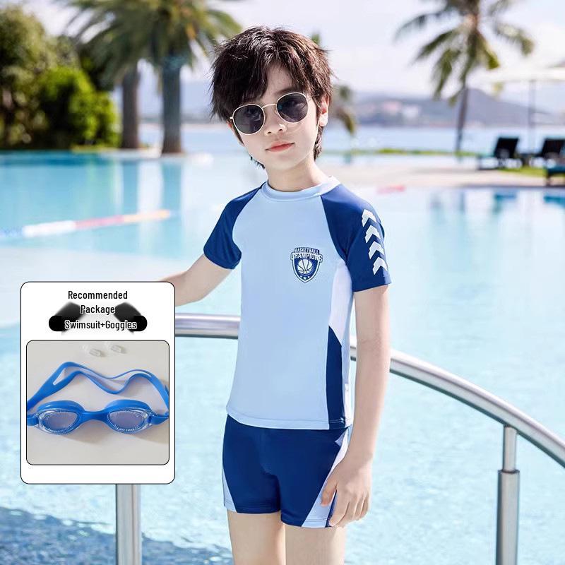 Раздельный купальник для мальчиков 2025: Быстросохнущая, солнцезащитная одежда для плавания для детей