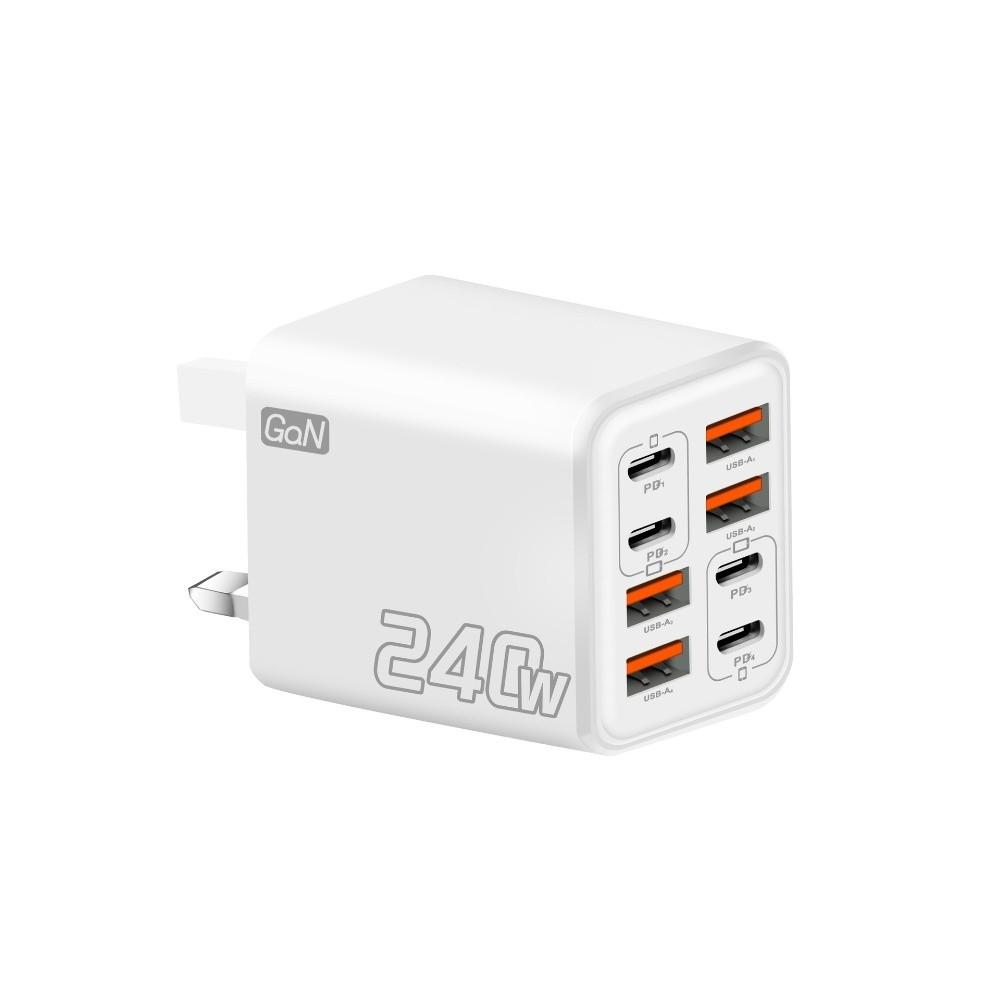 240W Power USB C Charger Head 8 Ports Fast Charger Adapter Wall Charger Adapter Mobile Phone
