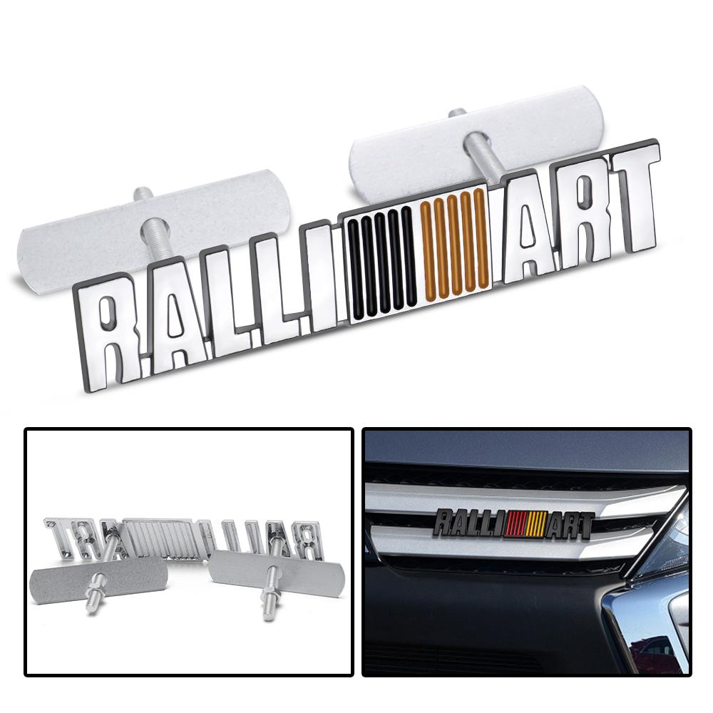 Car Front Grille Emblem Badge Decals Sticker Auto Metal Styling Accessories For Mitsubishi RalliArt Lancer Ralli Art 9 10 Pajero