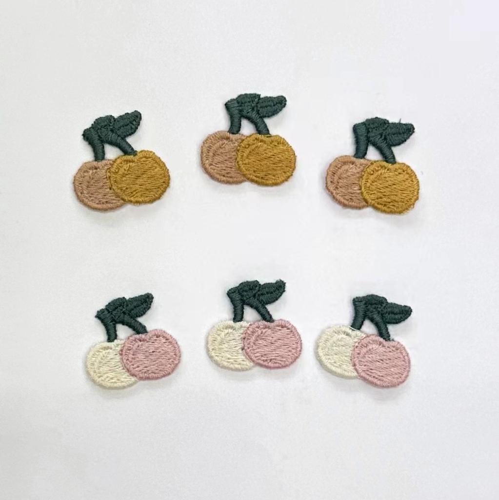 Fresh Little Flower Tulip Embroidery Patch Clothing Accessories Ins Colorful Cute Little Cherry Series Embroidery Cloth