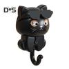 1 Pair Home Hook Organizer Cartoon Cat Style DIY Round Hook Waterproof Moisture-Proof Kitchen Hanger
