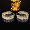 Роскошные золотые серьги с кубическим цирконием для женщин - Свадебные и праздничные украшения E6481