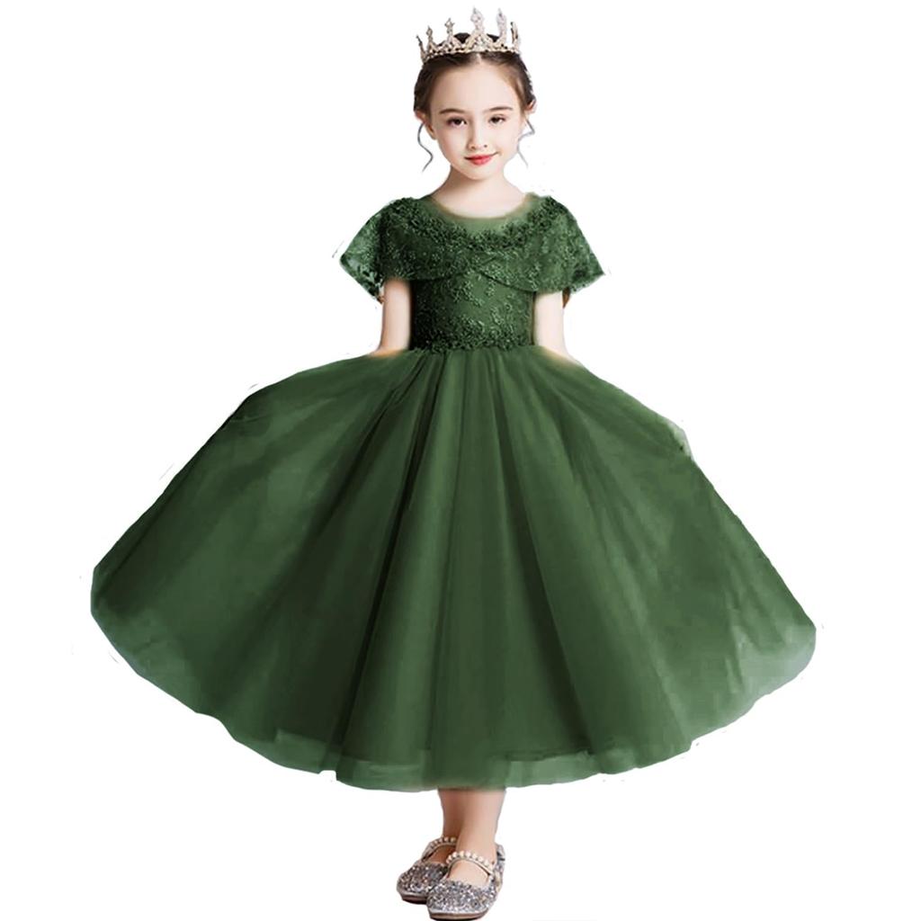 VIISEN Piano Recital Concert Junior Formal Wedding Birthday Bridesmaid Elegant Embroidered Size Size Children's Dress, Kids' Dress, Girls' Dress,