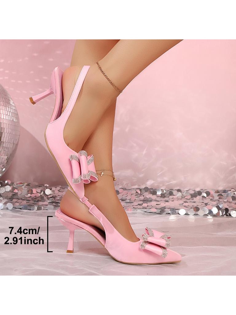 2025 Новая обувь для женщин Эластичная лента Женские туфли-лодочки Летние босоножки на шпильке Вечерние сандалии Женские Сексуальные с бантом-бабочкой Высокие каблуки
