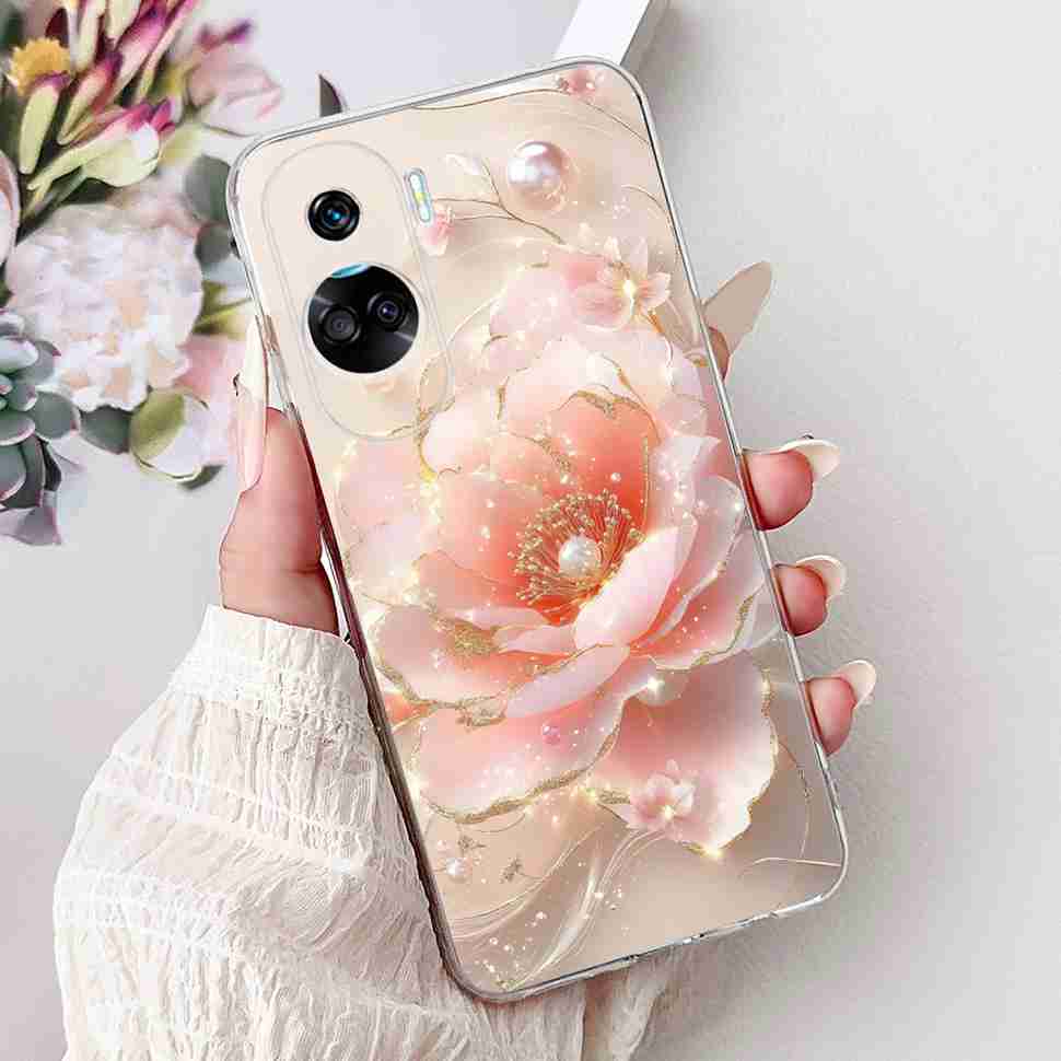 For Huawei Honor 90 Lite Case New Painted Flowers Soft Silicone TPU Cover For Honor 90 Lite CRT-NX1 6.7" Shockproof Phone Cases