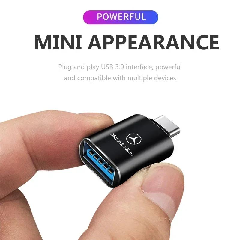 CFJ1 USB 3.0 Type-C Data Adapter Type C 10A OTG USB C Male To USB For Mercedes Benz A180 A200 A260 W203 W210 W211 W204 C E S CLS